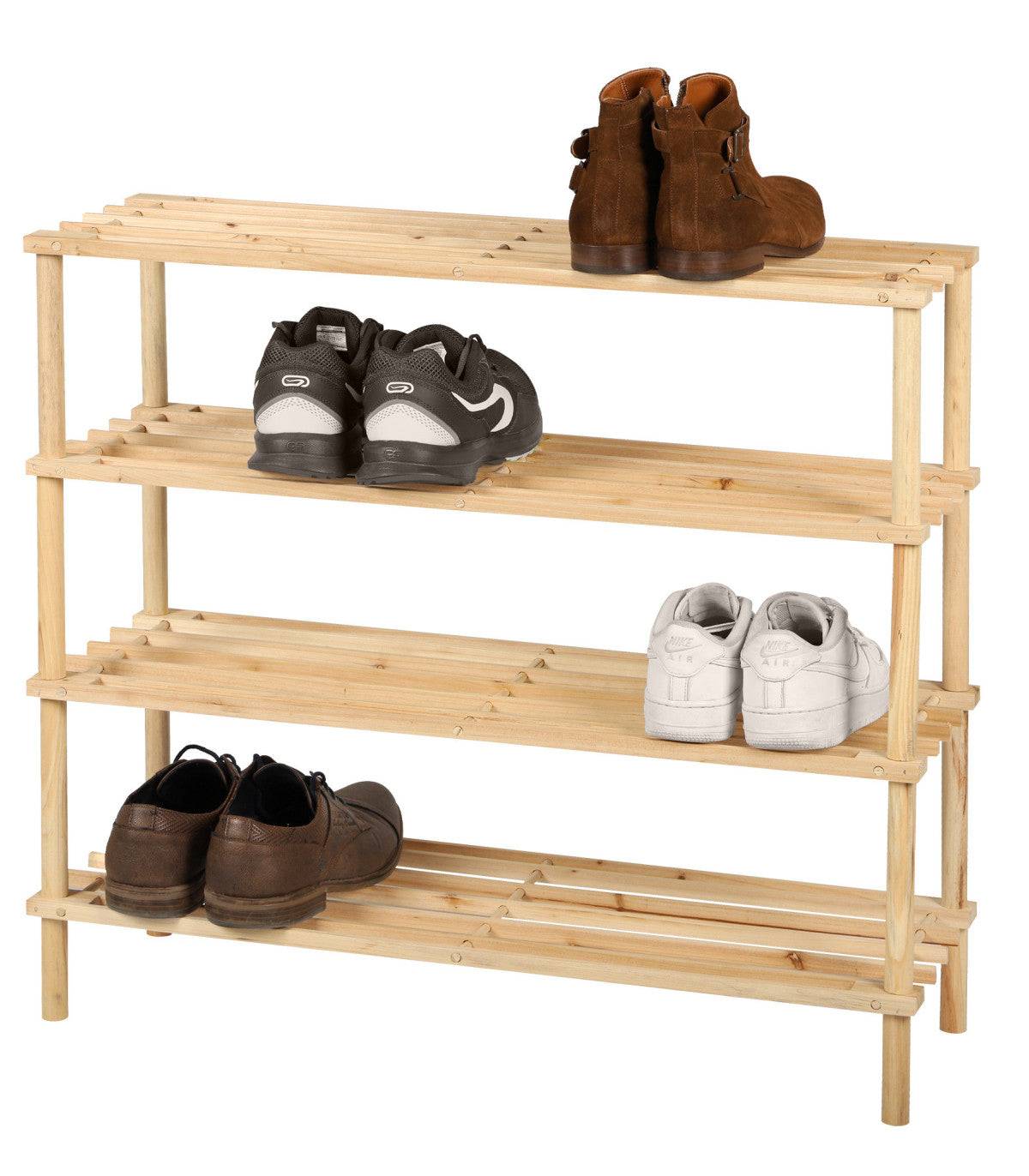 Étagère à chaussures en bois 4 niveaux - 74x26x64cm - Image 2