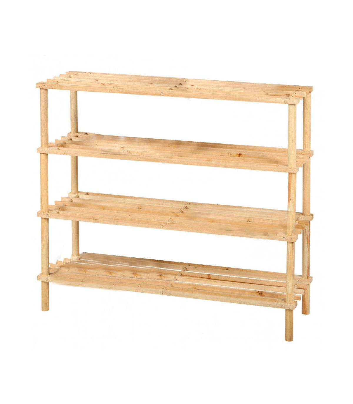 Étagère à chaussures en bois 4 niveaux - 74x26x64cm - Image 1