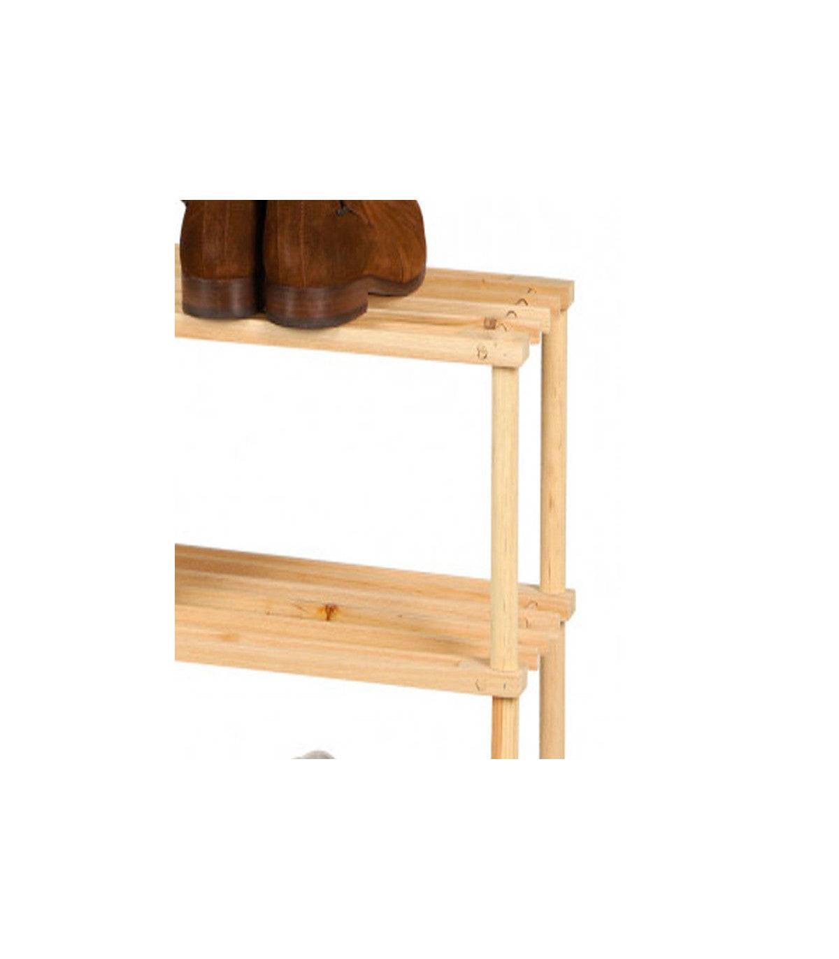 Étagère à chaussures en bois 4 niveaux - 74x26x64cm - Image 4