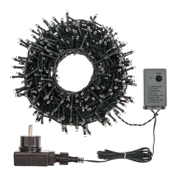 Lotti - Guirlande lumineuse verte 18,5M 450 LED blanc froid 8 animations minuteur extérieur Lotti - Imagen 4