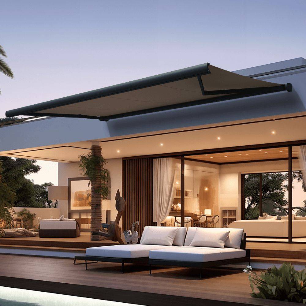 Intersun - Store banne coffre CINABRE 3,00x2,00 M (Motorisé et Interrupteur - Gris Anthracite - Taupe) - INTERSUN - Imagen 1