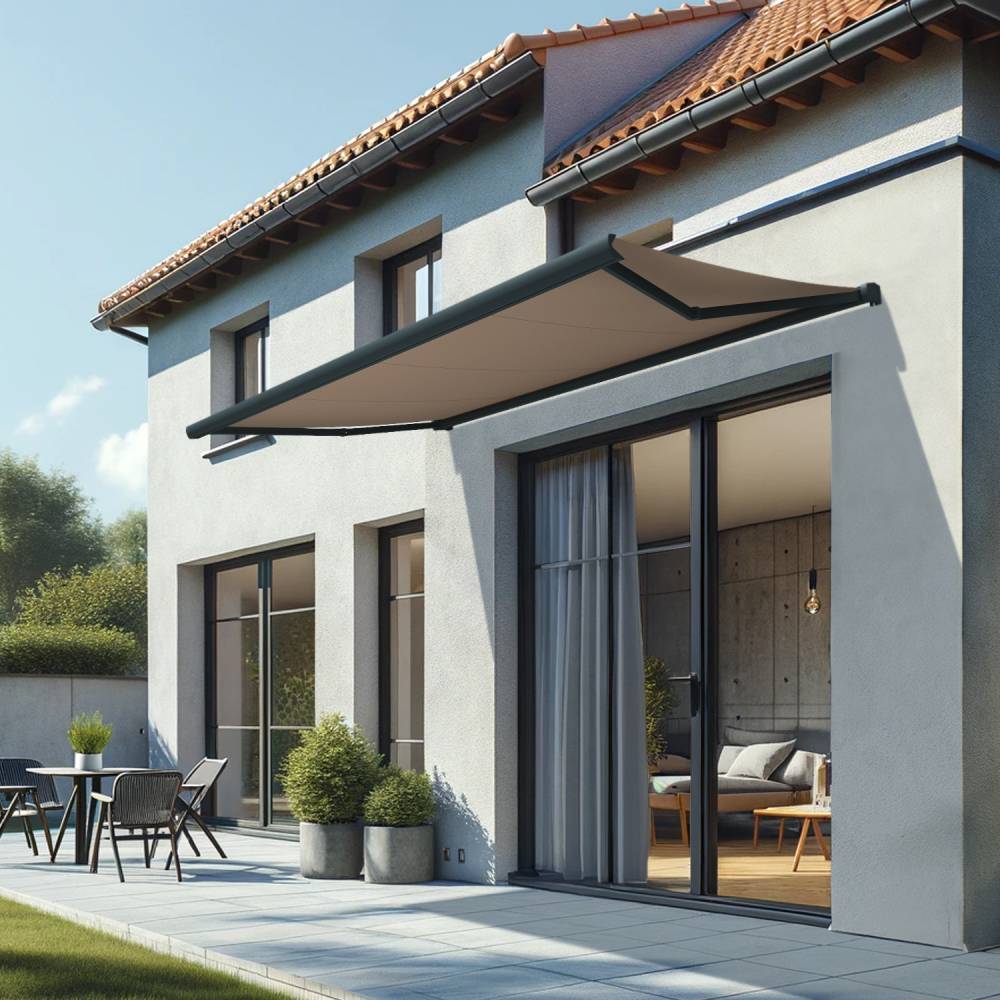 Intersun - Store banne coffre CINABRE 3,00x2,00 M (Motorisé et Interrupteur - Gris Anthracite - Taupe) - INTERSUN - Imagen 2