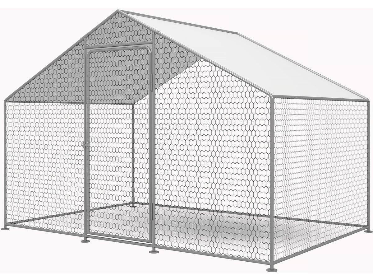 Enclos à Poules 6 M² Parc Grillagé 2 X 3 X 2 M Acier Galvanisé -habitat Et Jardin - Image 1