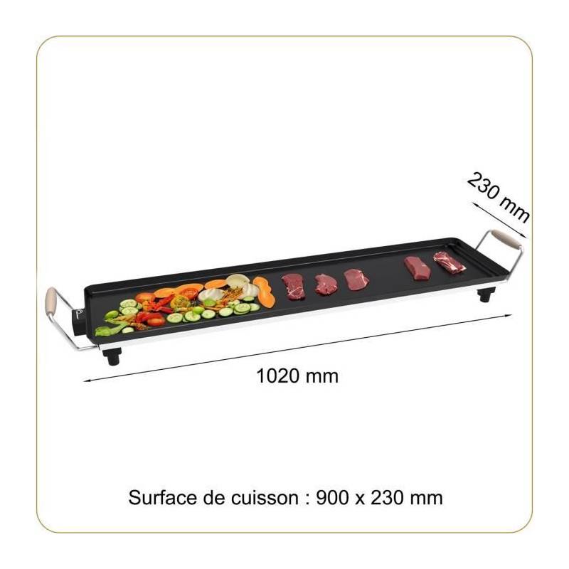 Plancha - Little Balance - 8742 - Wood 90 - Poignées Bois - 2000 W - 90 Cm - Imagen 3