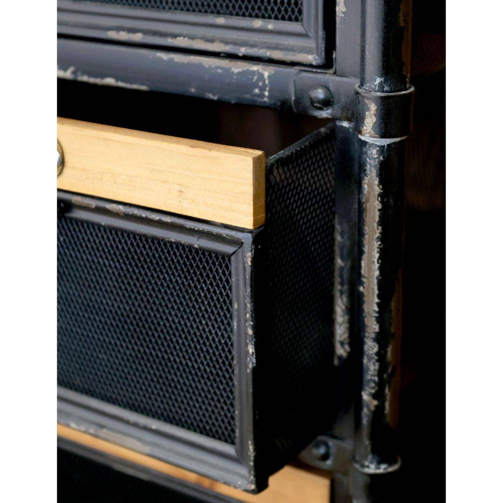 Chemin De Campagne - Commode industrielle en bois marron et fer noir 107 x 34 x 86.5 cm Chemin de campagne - Imagen 6