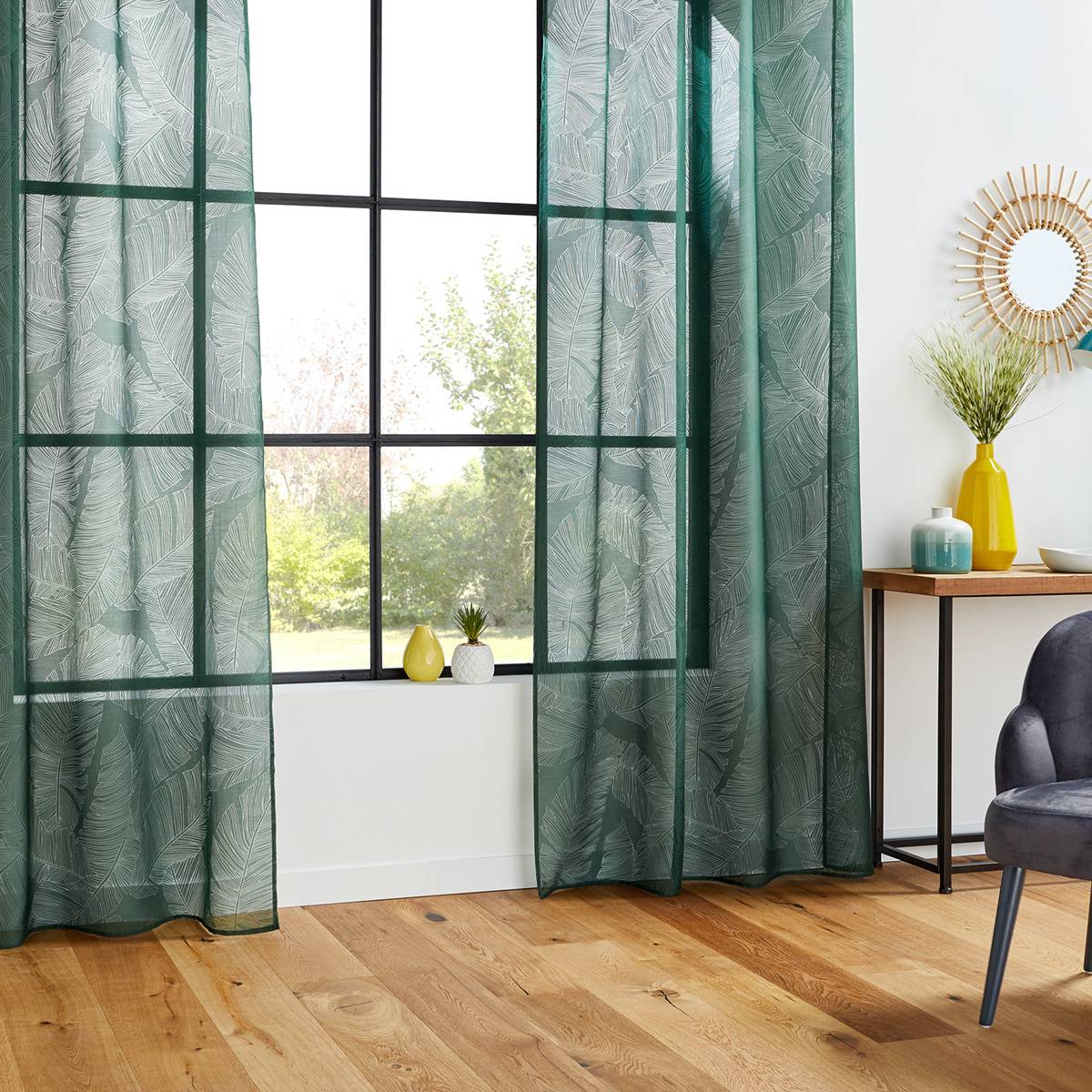Atmosphera - Voilage "Devo" vert cèdre 140x240cm - Atmosphera Créateur d'intérieur - Imagen 1