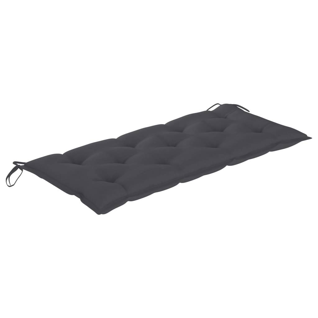 Helloshop26 - Banc de jardin meuble de patio d'extérieur terrasse avec coussin anthracite 120 x 51,5 x 84 cm bois de teck massif - Imagen 6