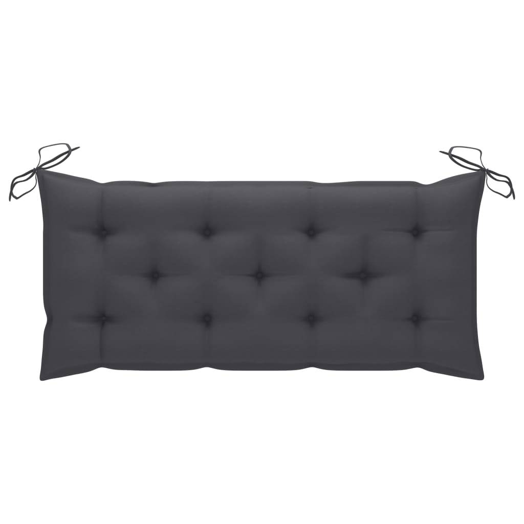 Helloshop26 - Banc de jardin meuble de patio d'extérieur terrasse avec coussin anthracite 120 x 51,5 x 84 cm bois de teck massif - Imagen 7