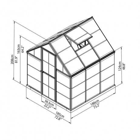 Canopia - Serre de jardin en polycarbonate Harmony  3,44 m², Couleur Argent, Ancrage au sol Oui - Image 6