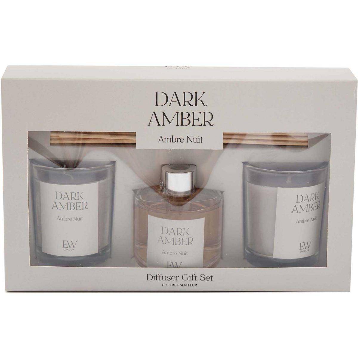 Sil - Coffret 2 bougies parfumée et diffuseur 50ml Senteur Ambre Sil