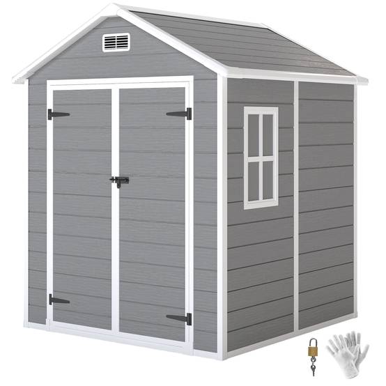 Abri de jardin polypropylène gris 182 x 151 x 219 cm - PANGIVO - Image 1