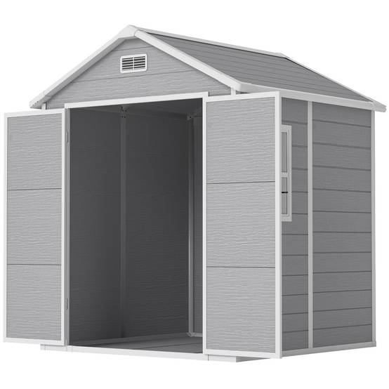 Abri de jardin polypropylène gris 182 x 151 x 219 cm - PANGIVO - Image 2