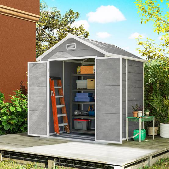 Abri de jardin polypropylène gris 182 x 151 x 219 cm - PANGIVO - Image 3