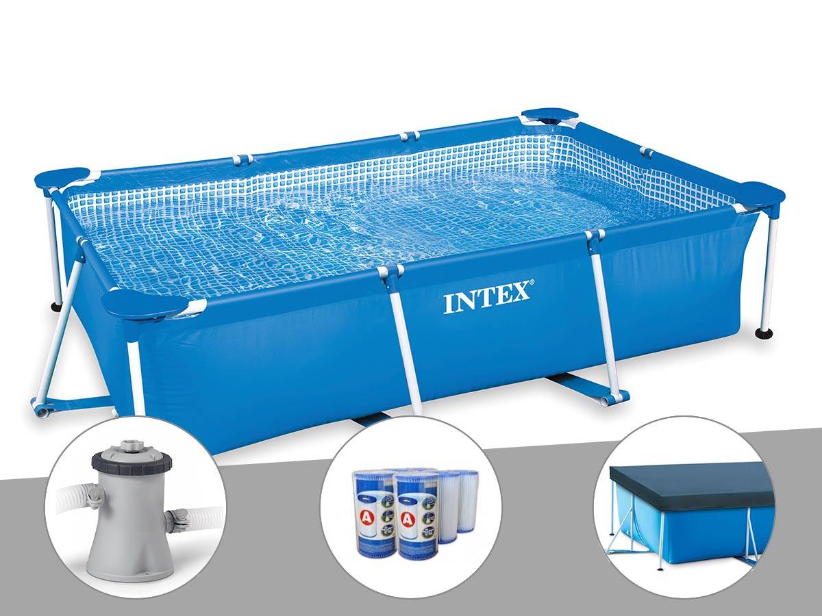 Kit piscine tubulaire rectangulaire Intex 3,00 x 2,00 x 0,75 m + Filtration à cartouche + 6 cartouches de filtration + Bâche de protection - Imagen 2