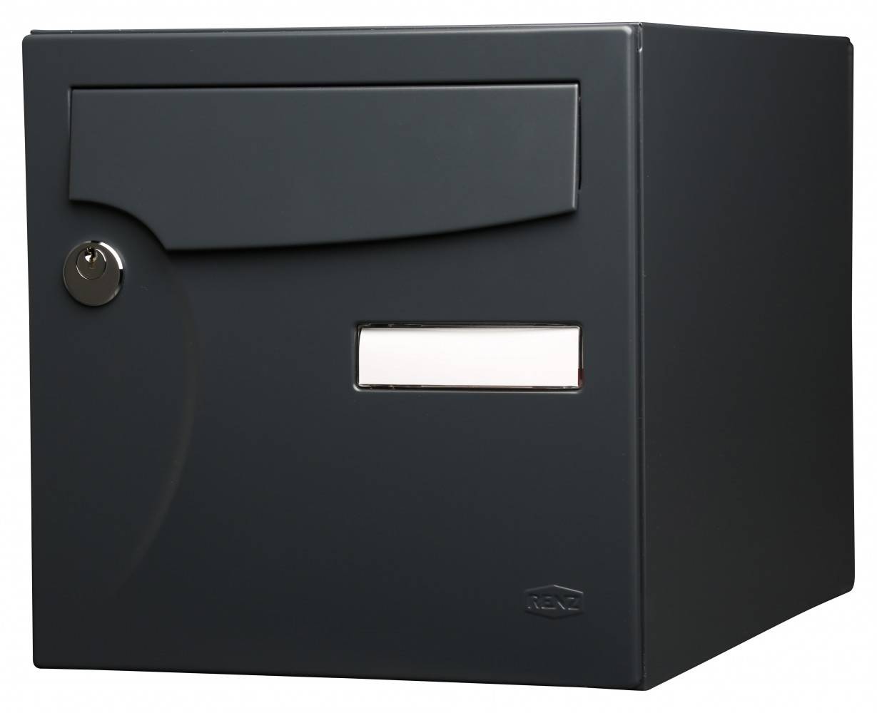 Boîte aux lettres normalisée 1 porte extérieur RENZ acier anthracite mat - Image 1