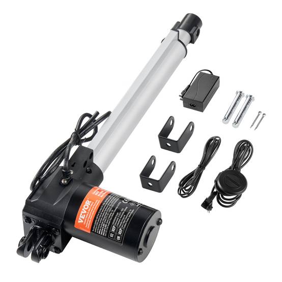 Vevor - VEVOR Kit actionneur linéaire 250mm 24V, 25mm/s, 1000N, levage TV/table/canapé, IP44, adaptateur. - Image 1