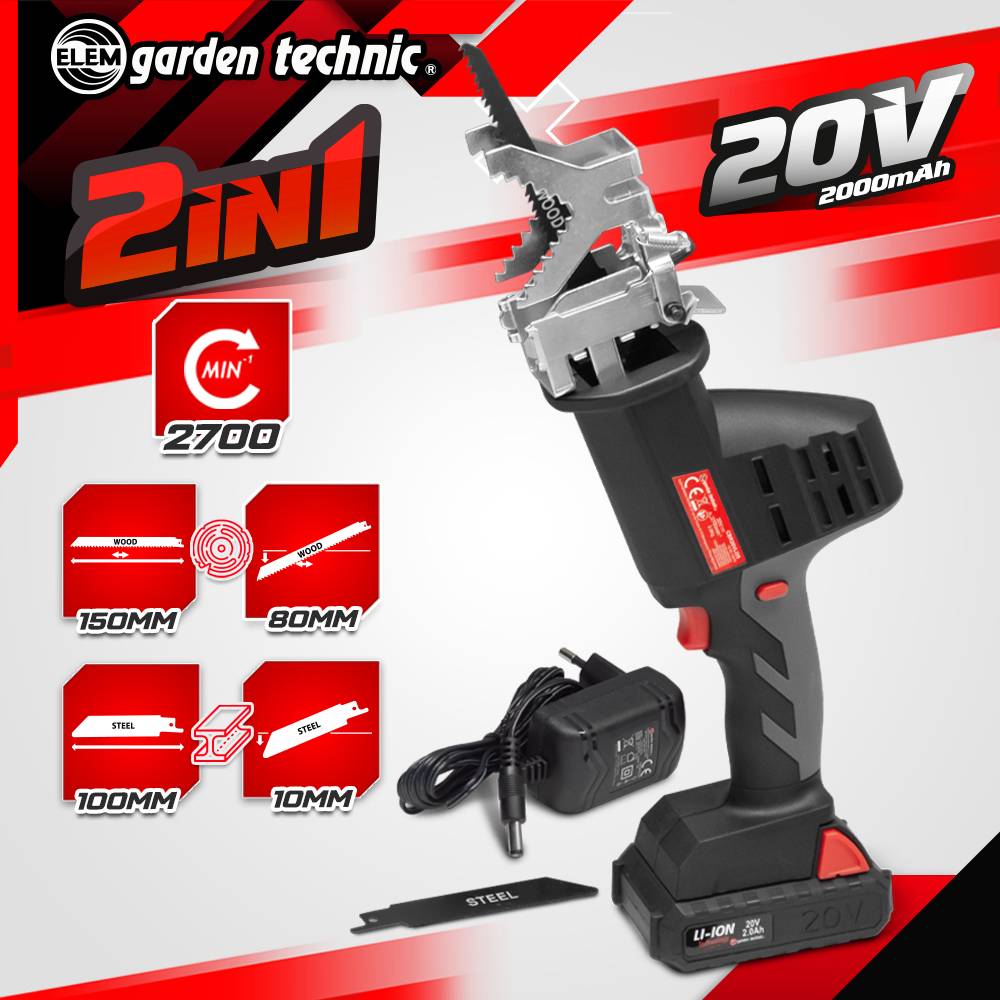 Elem Garden Technic - Scie à ébrancher 20V lithium 2Ah - Image 2