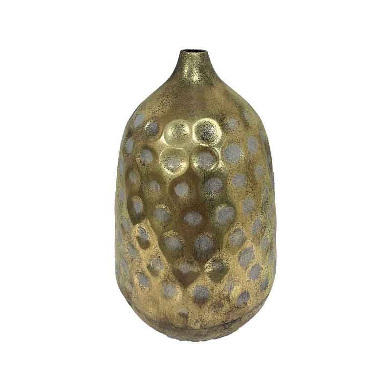 La Grande Prairie - Grand Vase en Acier Doré Martelée 55x55x45cm - Image 1