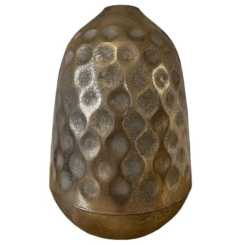 La Grande Prairie - Grand Vase en Acier Doré Martelée 55x55x45cm - Image 3