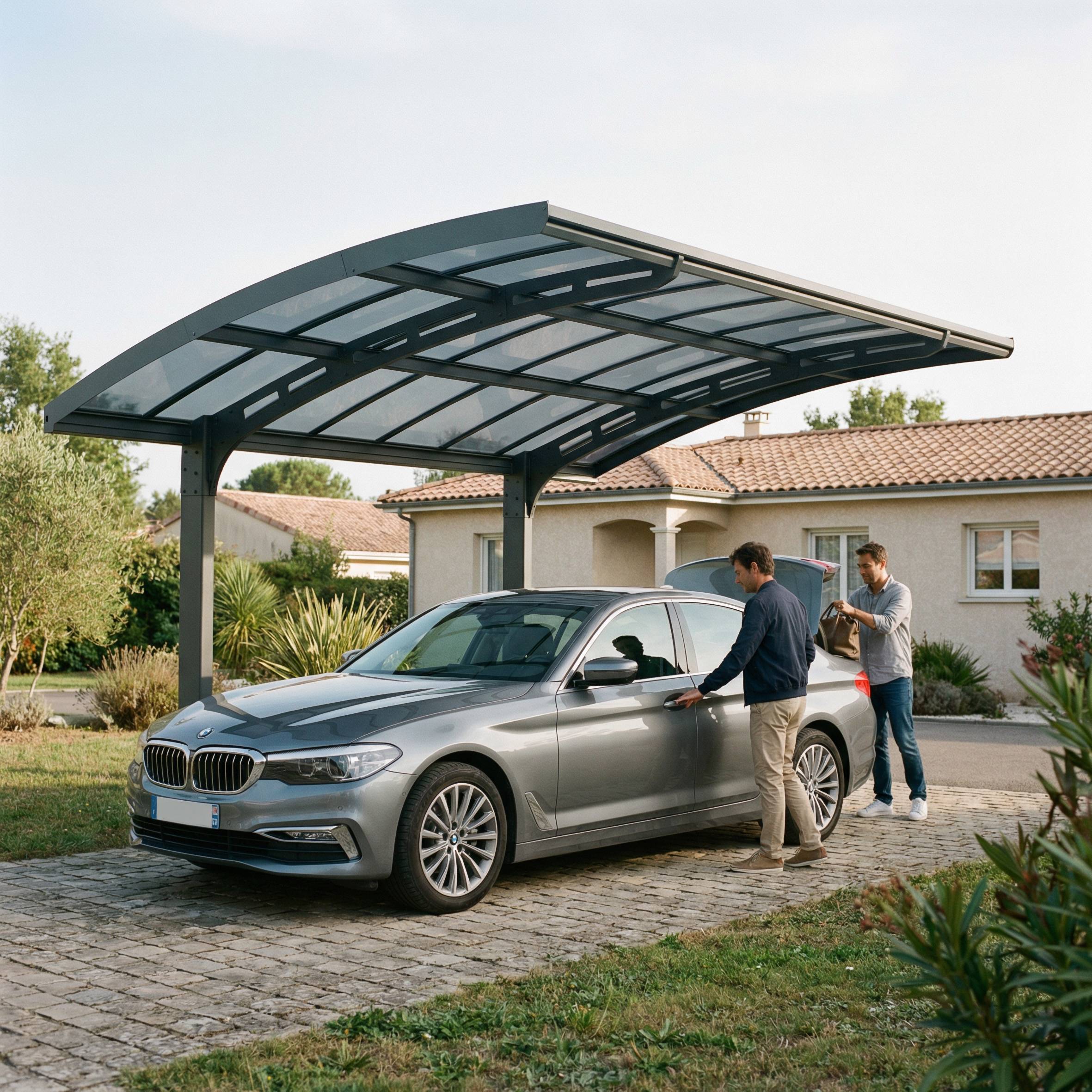 Canopia - Canopia Carport Arizona Breeze 4,95 x 2,89 m Gris - Imagen 3