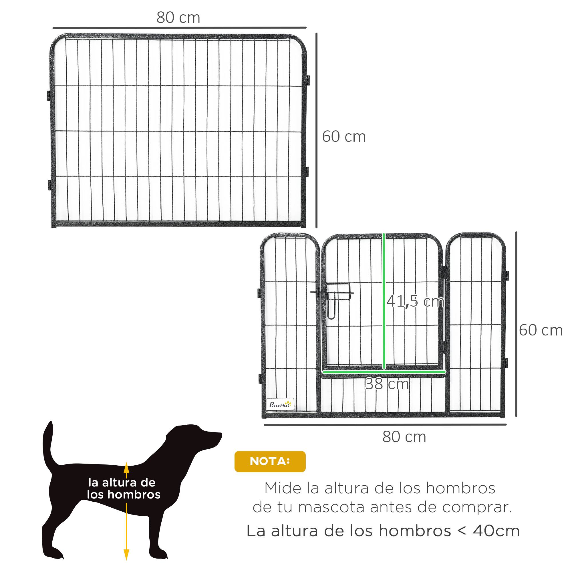 Parc pour chien à 12 panneaux avec 2 portes, utilisable en intérieur et en extérieur, en acier, 80 x 60 cm, gris - Image 5