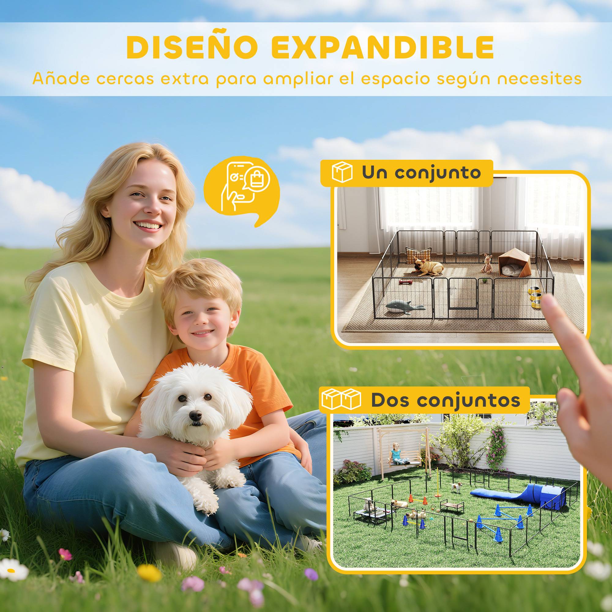Parc pour chien à 12 panneaux avec 2 portes, utilisable en intérieur et en extérieur, en acier, 80 x 60 cm, gris - Image 10