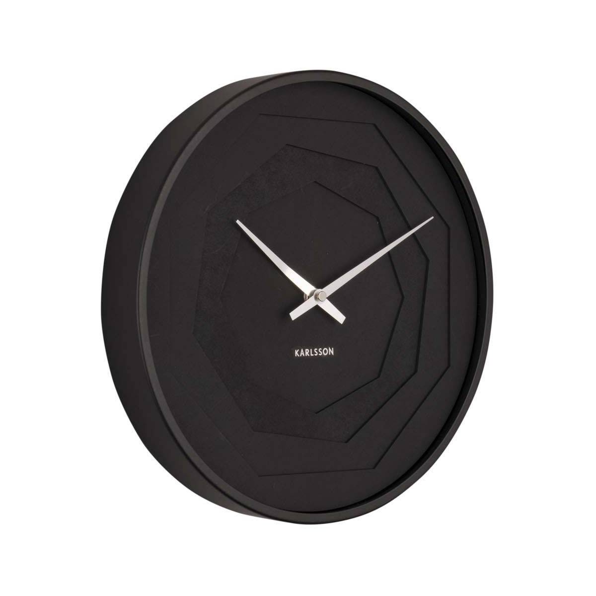 Karlsson - Horloge ronde en bois Origami 30 cm Noir - Imagen 1
