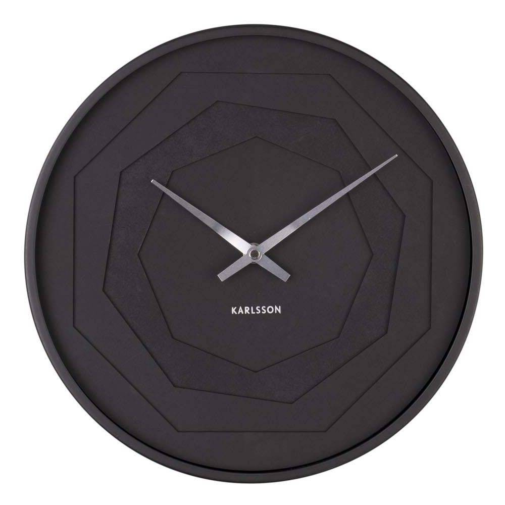 Karlsson - Horloge ronde en bois Origami 30 cm Noir - Imagen 3