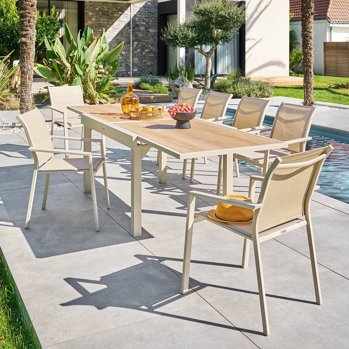 Hesperide - Table de jardin 10 places Piazza extensible argile Hespéride - Image 6