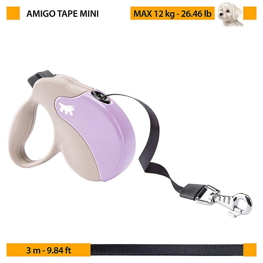 Ferplast - Ferplast Laisse Chien Enrouleur AMIGO MINI, laisse pour petits chiens jusqu'à 12 Kg. Sangle Extensible max 3 m. Bouton de verrouillage et de - Imagen 2