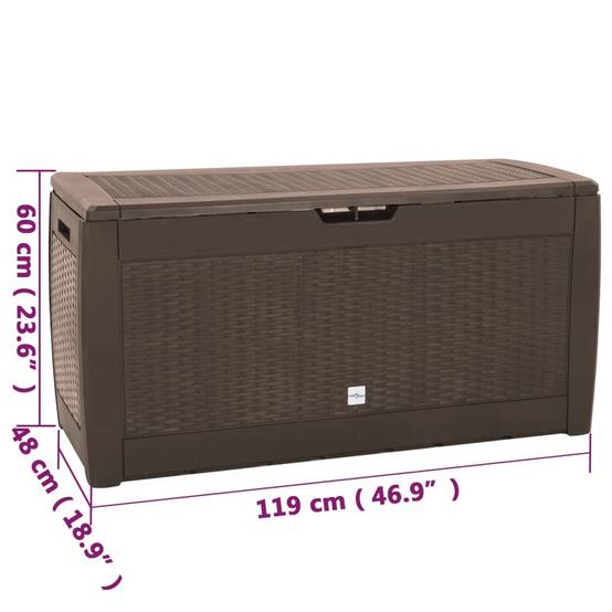 Boîte de stockage de jardin marron 119 x 48 x 60 cm polypropylène - Image 7