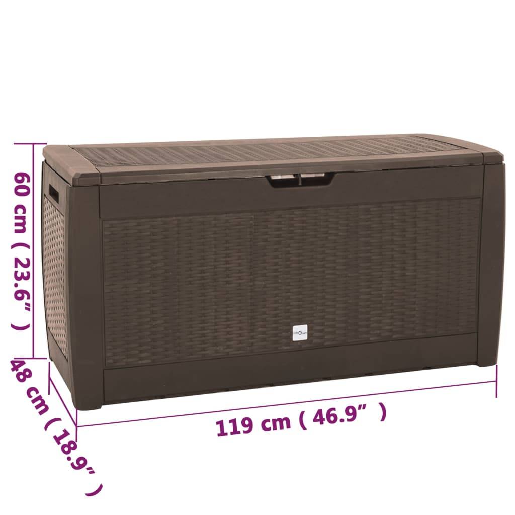 Boîte de stockage de jardin marron 119 x 48 x 60 cm polypropylène - Image 7