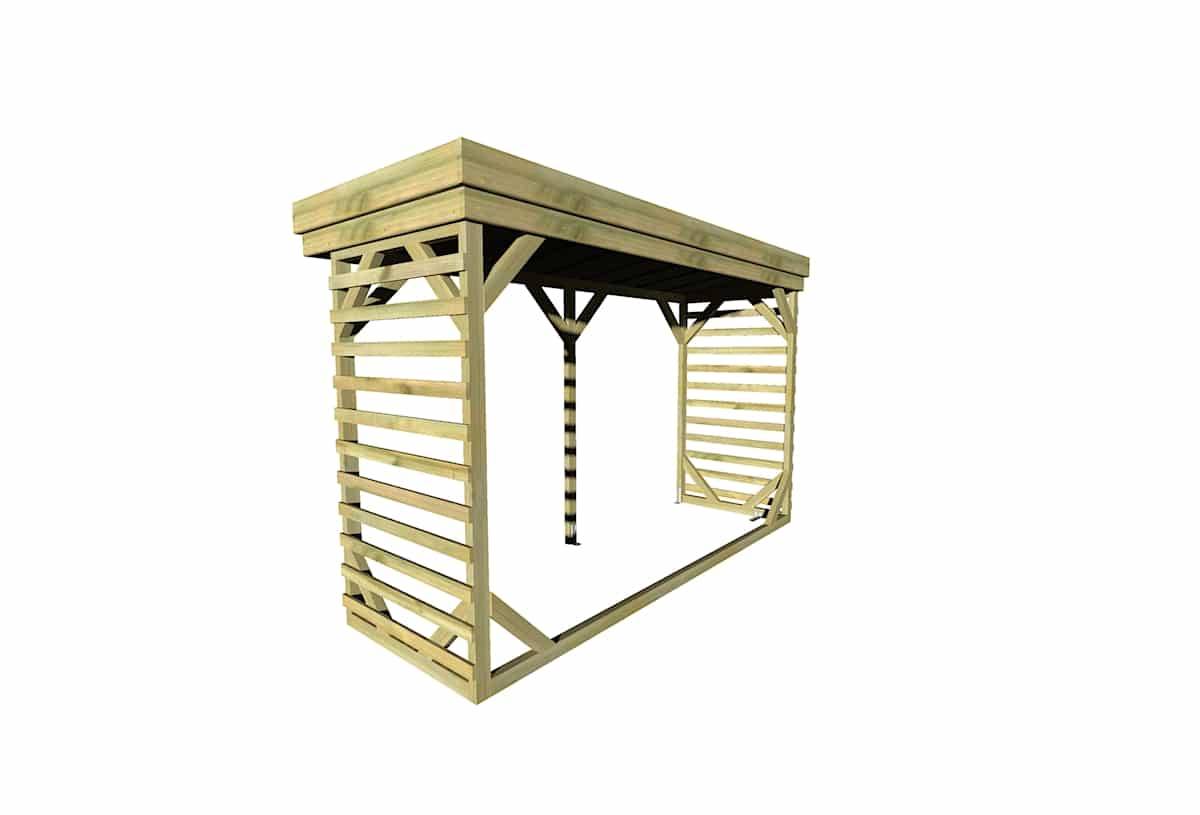Sans Marque - ABRI Bûches en Bois - 4,1m2 - 3,15x1,31m - Pin Sylvestre traité Autoclave - Surface Int : 2,8m2 / 4 stères / Abri Français - Imagen 4