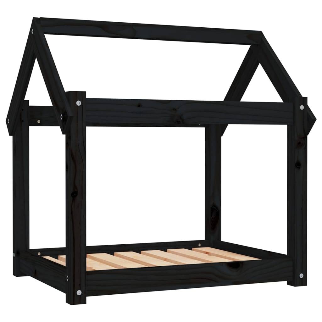 Vidaxl - Lit pour chien Noir 71x55x70 cm Bois de pin solide vidaXL 822206 - Imagen 2
