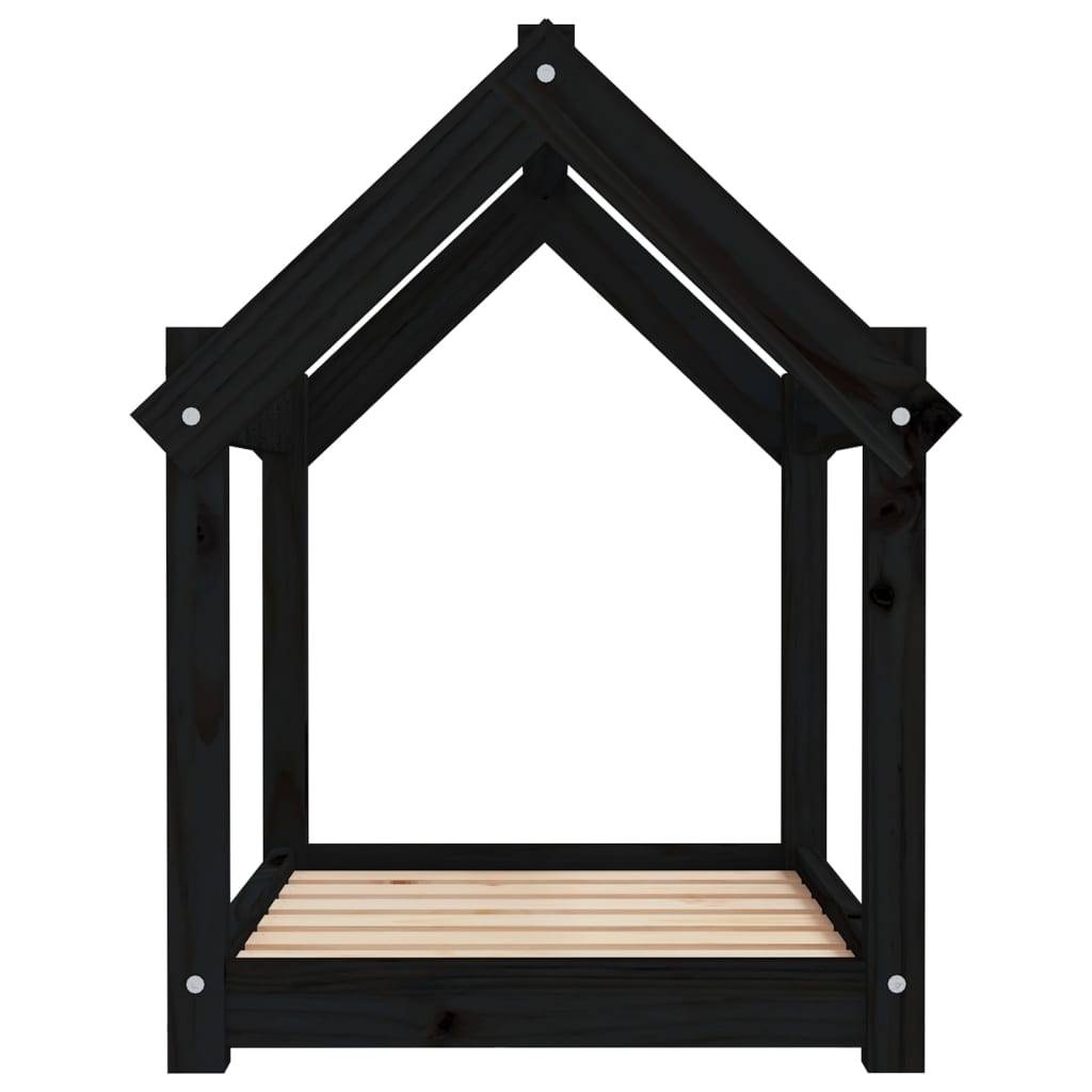 Vidaxl - Lit pour chien Noir 71x55x70 cm Bois de pin solide vidaXL 822206 - Imagen 7
