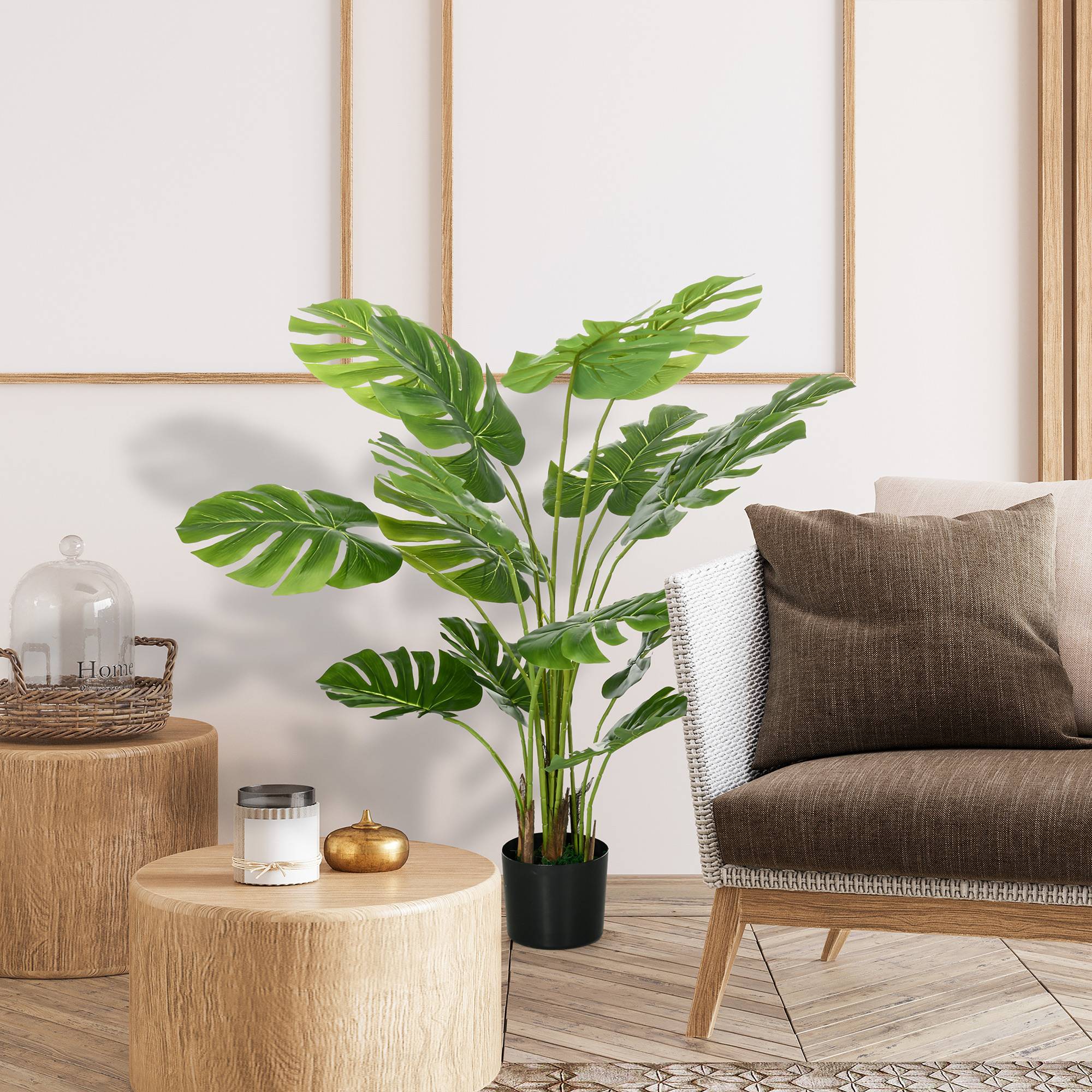 Plante Artificielle Monstera Plastique Intérieur Sans Entretien 120cm Vert - ComfortXL Outdoor Living - Image 4