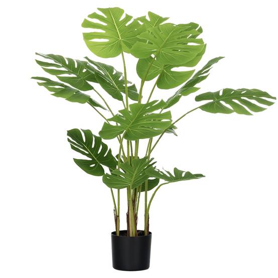 Plante Artificielle Monstera Plastique Intérieur Sans Entretien 120cm Vert - ComfortXL Outdoor Living - Image 1