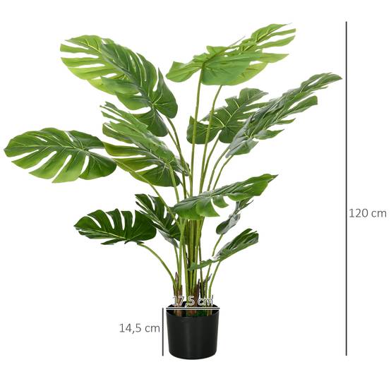 Plante Artificielle Monstera Plastique Intérieur Sans Entretien 120cm Vert - ComfortXL Outdoor Living - Image 5