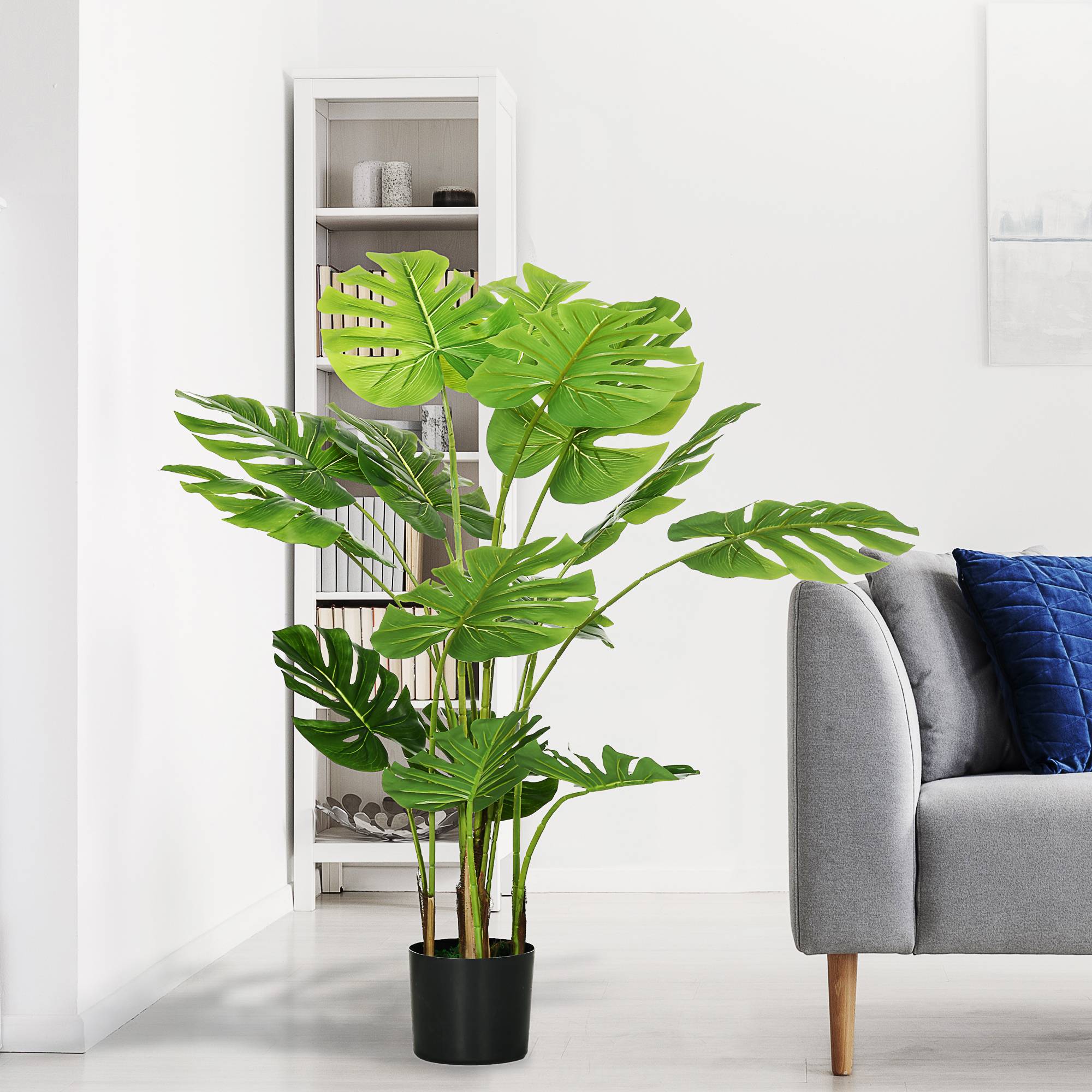 Plante Artificielle Monstera Plastique Intérieur Sans Entretien 120cm Vert - ComfortXL Outdoor Living - Image 6