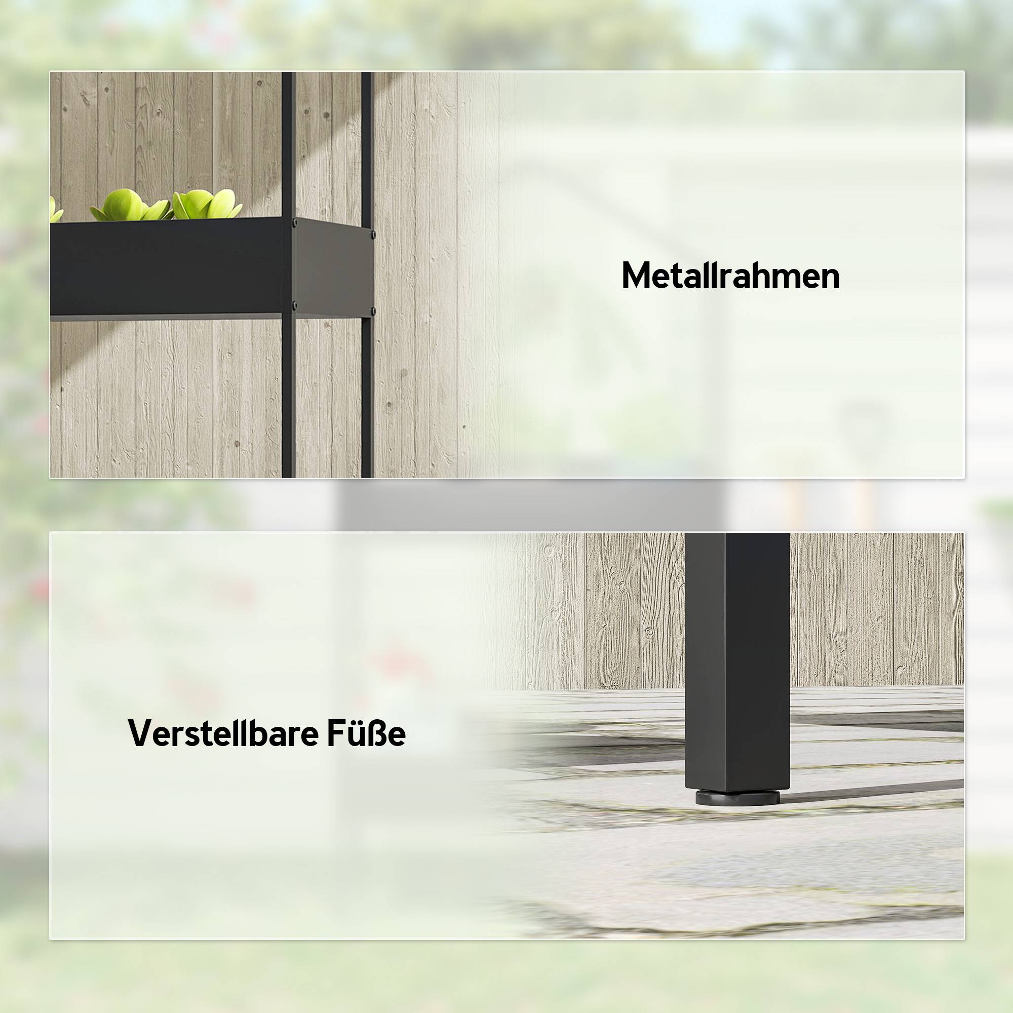 ComfortXL - Étagère à plantes forme maison en métal pour balcon et intérieur avec crochet 75x150cm noir - ComfortXL Outdoor Living - Image 9