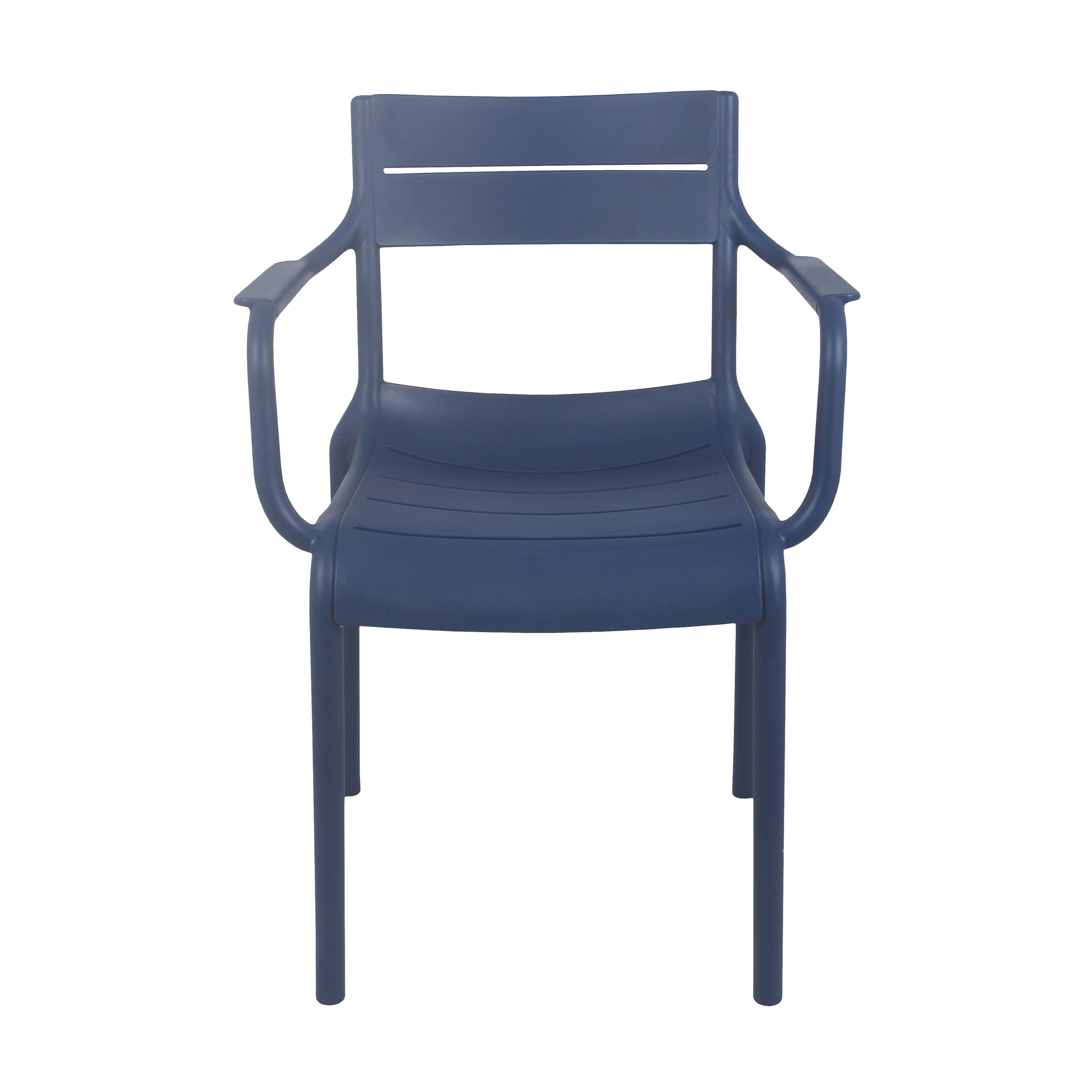 Oviala - Lot de 4 fauteuils de terrasse en plastique bleu pacific Paname - Oviala - Imagen 3