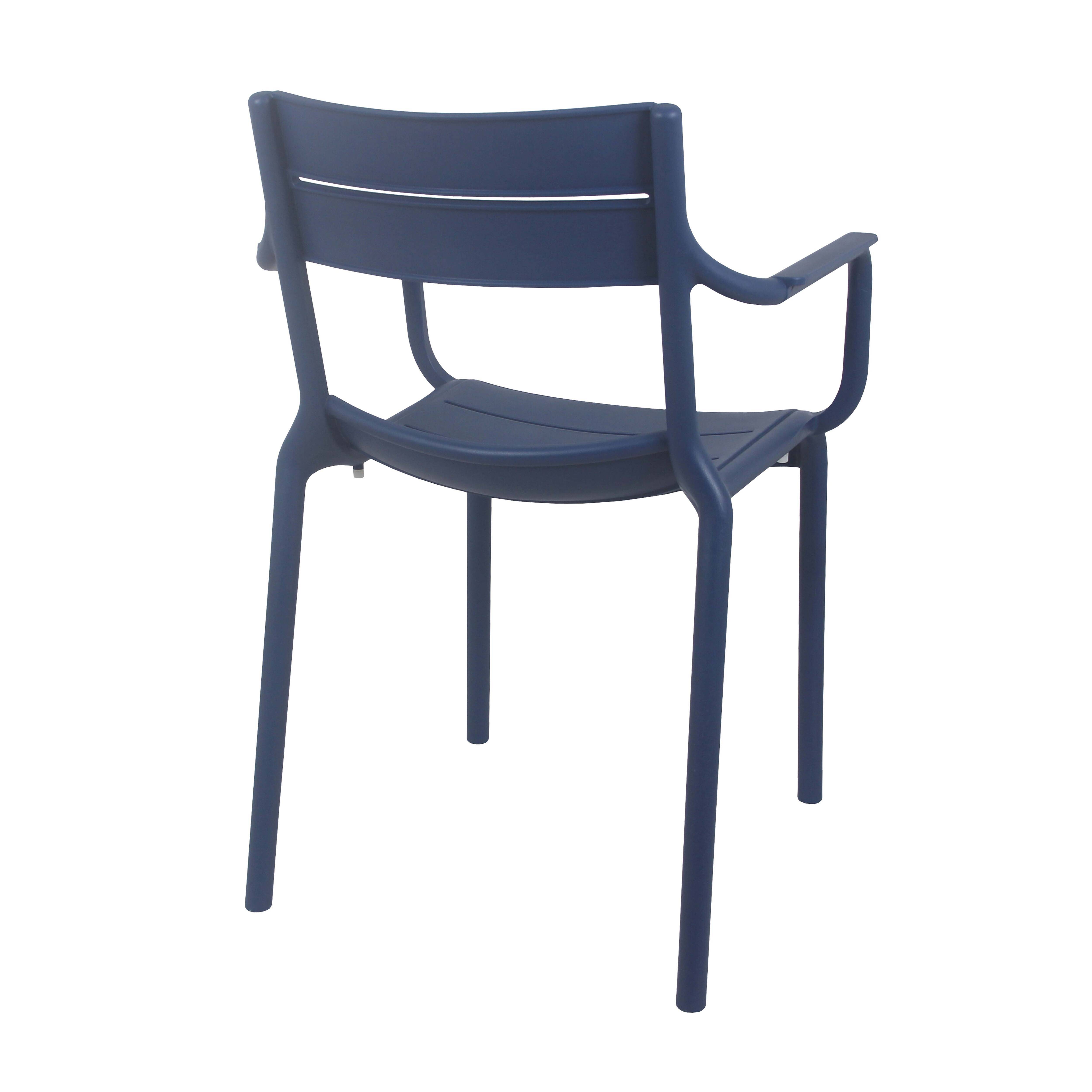 Oviala - Lot de 4 fauteuils de terrasse en plastique bleu pacific Paname - Oviala - Imagen 6