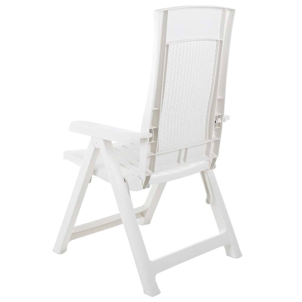 Vidaxl - Chaises pliantes inclinables, lot de 2, en plastique blanc vidaXL 48760 - Imagen 6
