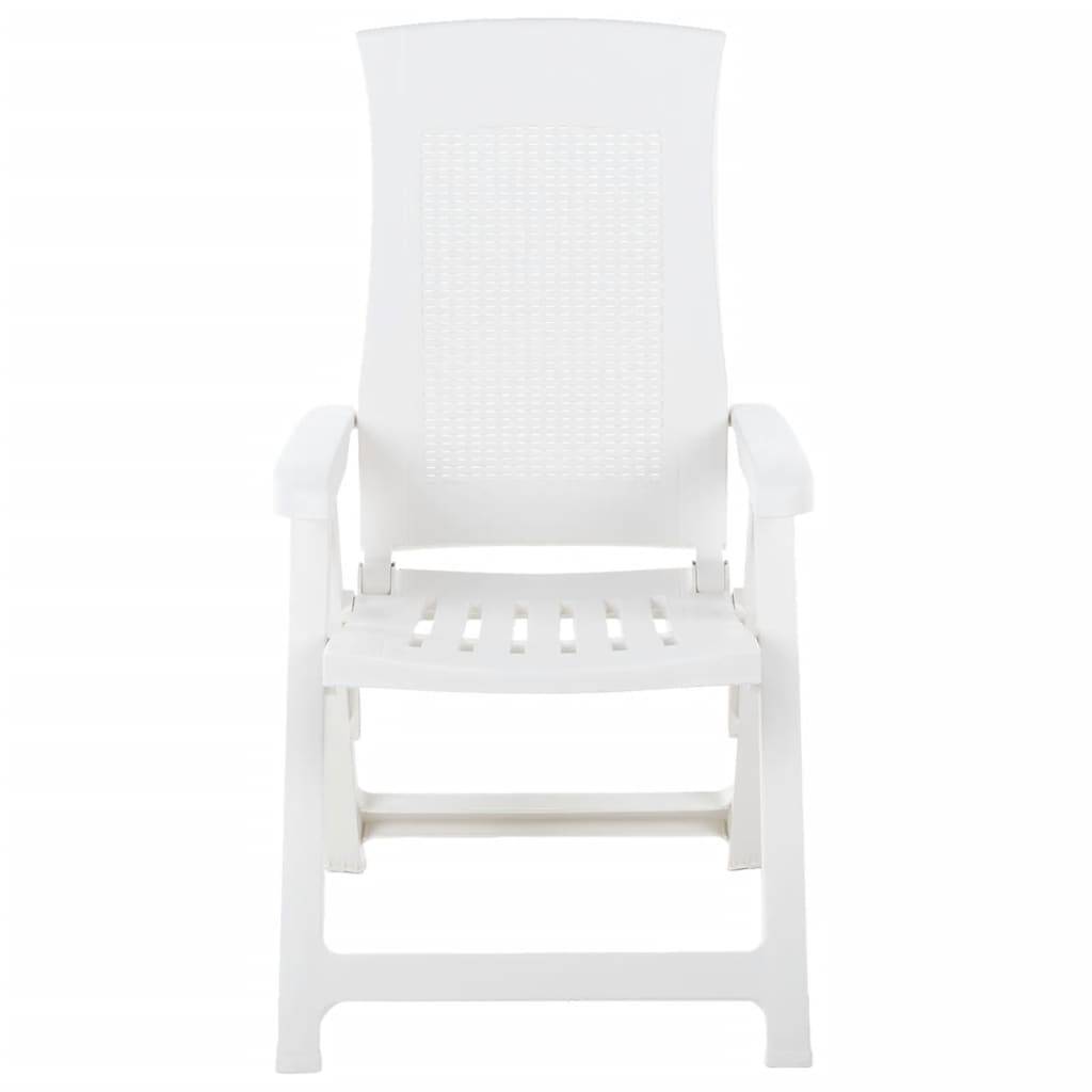 Vidaxl - Chaises pliantes inclinables, lot de 2, en plastique blanc vidaXL 48760 - Imagen 9
