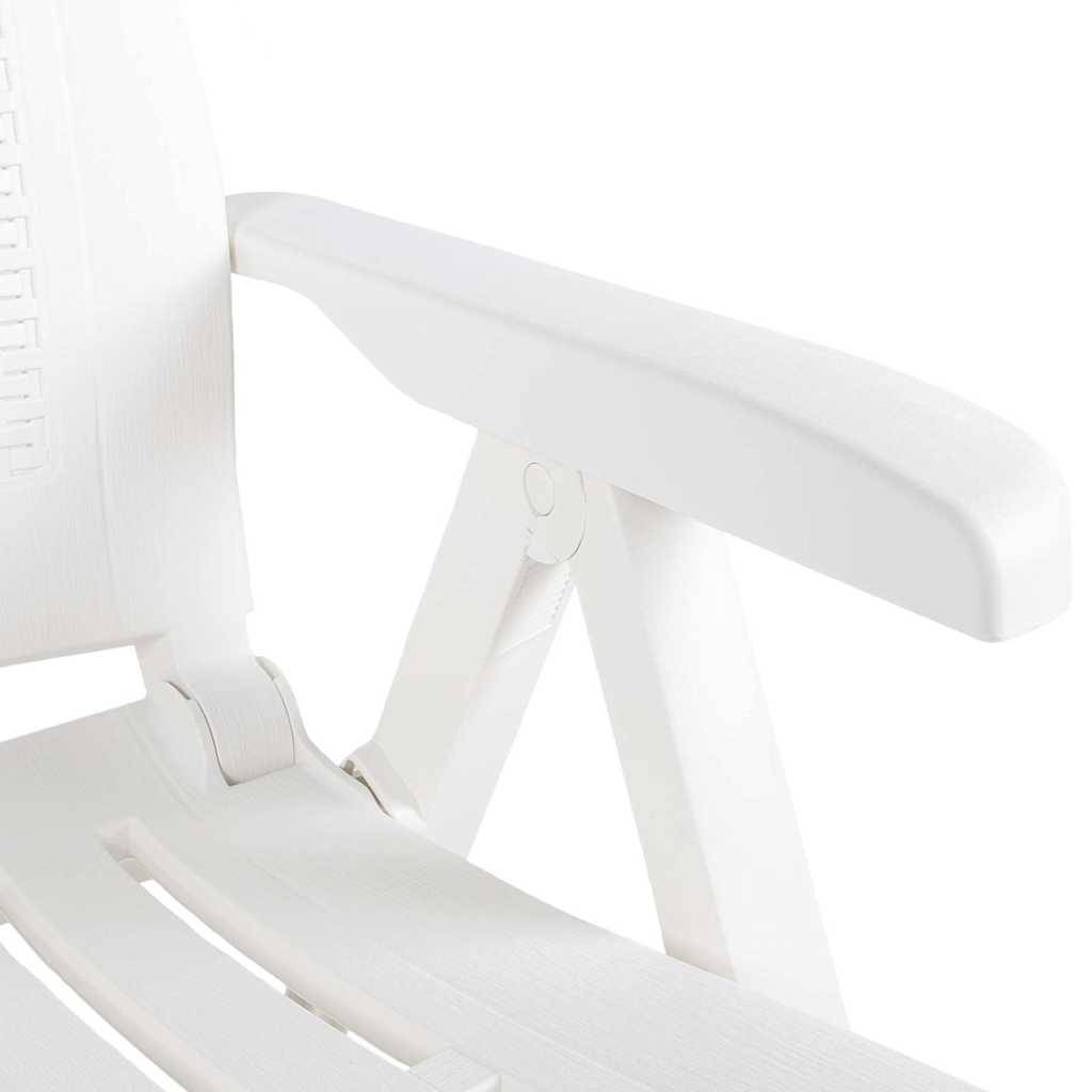Vidaxl - Chaises pliantes inclinables, lot de 2, en plastique blanc vidaXL 48760 - Imagen 7