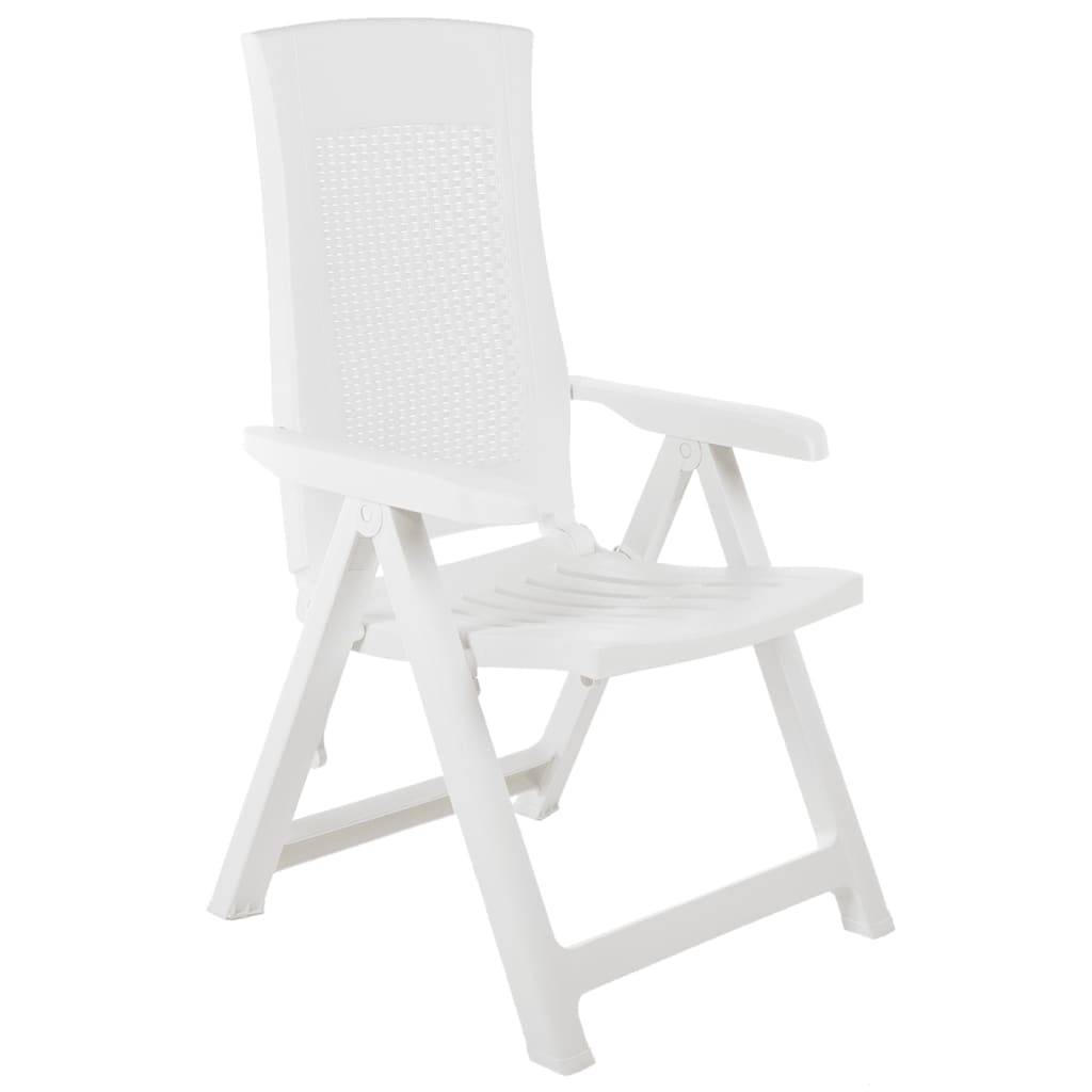 Vidaxl - Chaises pliantes inclinables, lot de 2, en plastique blanc vidaXL 48760 - Imagen 8