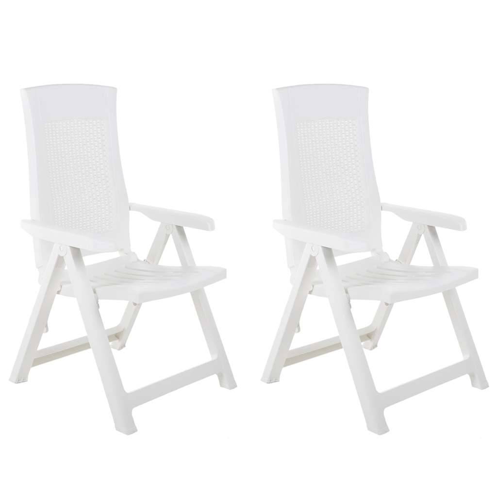 Vidaxl - Chaises pliantes inclinables, lot de 2, en plastique blanc vidaXL 48760 - Imagen 1