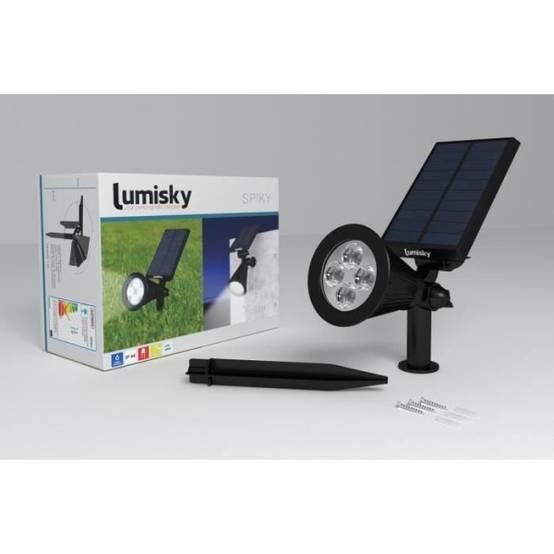 Lumisky - Spot solaire extérieur étanche - LUMISKY - 4 LEDs blanches - 200 Lm - Tete pivotante a 90°C - Image 4