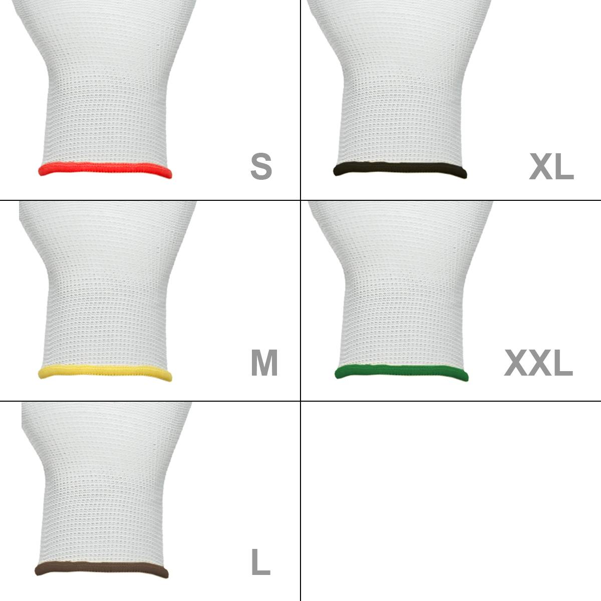 Ecd-Germany - ECD Germany 24 paires de gants de travail avec revêtement PU, taille 8-M, blanc, respirant, antidérapant - Imagen 4