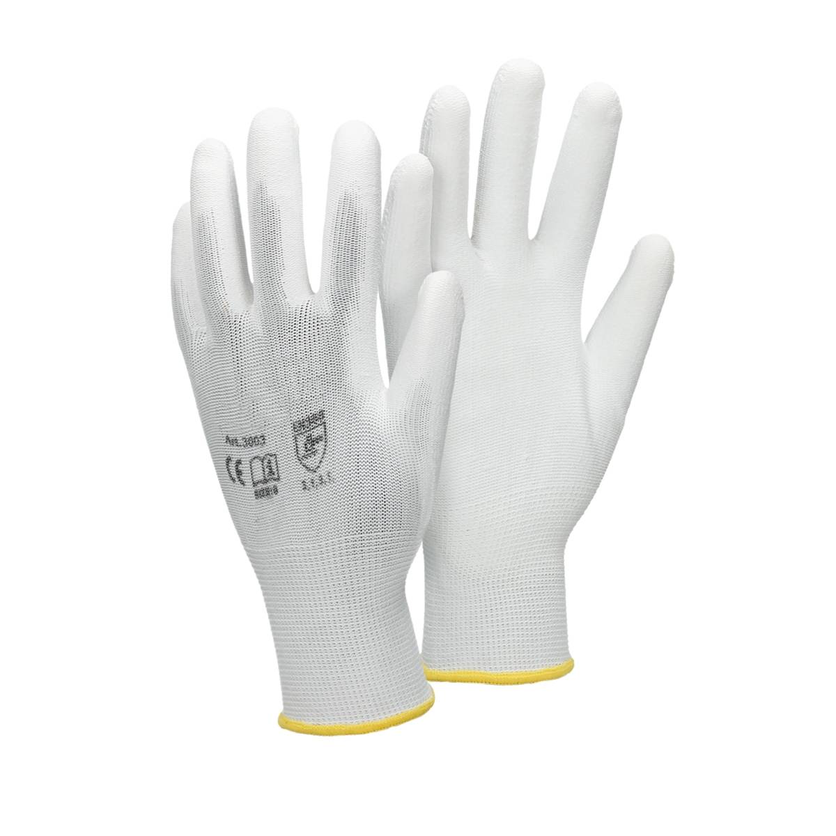 Ecd-Germany - ECD Germany 24 paires de gants de travail avec revêtement PU, taille 8-M, blanc, respirant, antidérapant - Imagen 1